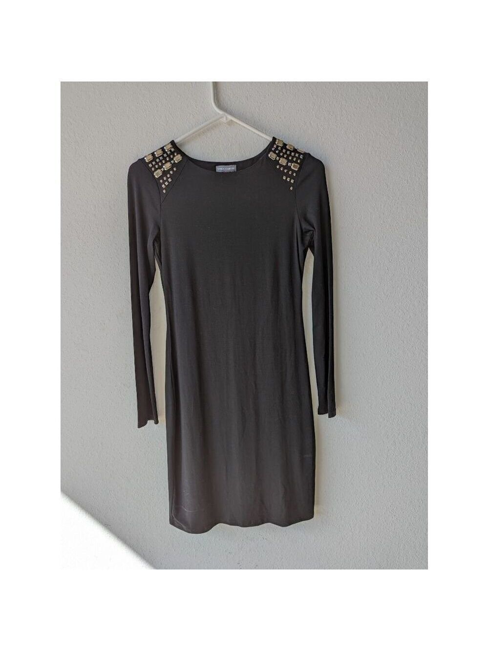 EUC XS Vince Camuto black slinky knit dress